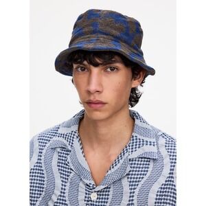 OAS Morel Puzzlotec Bucket Hat Unisex 57 Brown Blue Terry Cloth
